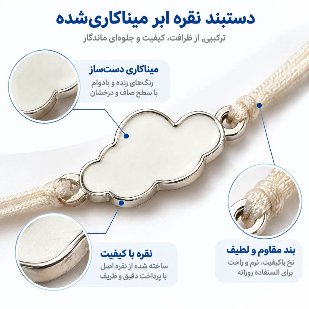 دستبند نقره ابر میناکاری شده